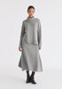 Polo Neck Jumper with Ribbed Details in Grey