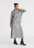 Polo Neck Jumper with Ribbed Details in Grey