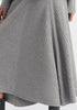 Knitted A-Line Midi Skirt with Ribbed Details in Grey Close Up
