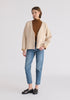 Two-Tone Cardigan in Cream