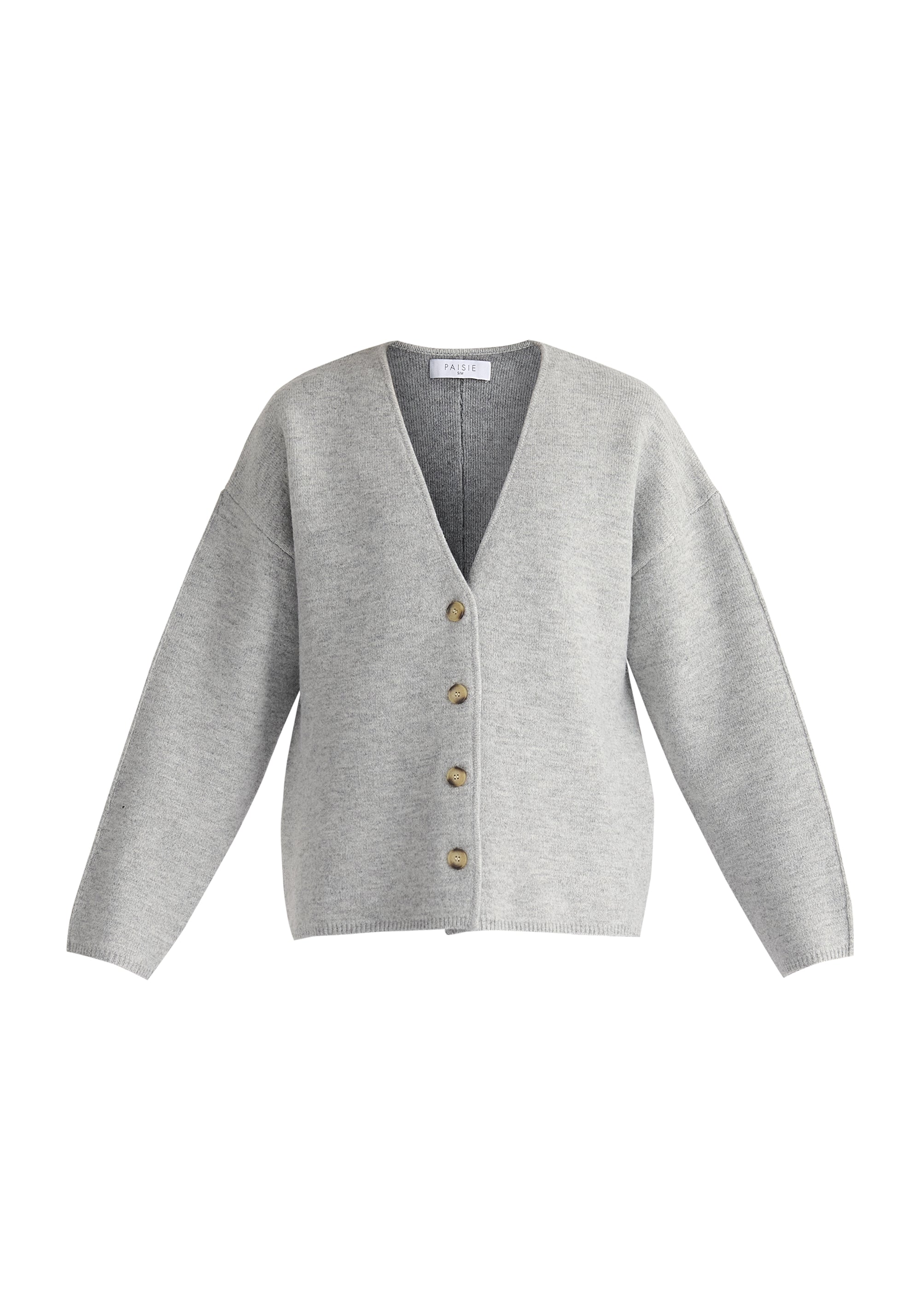 Two-Tone Cardigan in Grey Cut Out