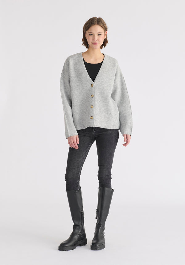 Two-Tone Cardigan in Grey