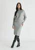 Draped Knitted Dress in Grey Front