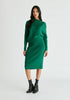 Draped Knitted Dress in Green