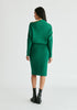 Draped Knitted Dress in Green Back