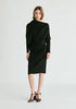 Draped Knitted Dress in Black Front