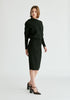 Draped Knitted Dress in Black Side