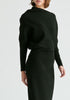 Draped Knitted Dress in Black Closeup