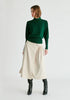 High Neck Knitted Top with Contrast Trim in Green Side