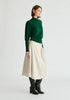 High Neck Knitted Top with Contrast Trim in Green Side