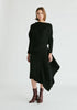 Draped Knitted Skirt in Black Front