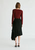 Draped Knitted Skirt in Black Back