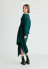 Draped Knitted Skirt in Dark Green Side