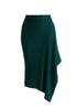 Draped Knitted Skirt in Dark Green Cutout