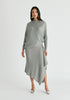 Draped Knitted Skirt in Grey Front