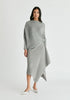 Draped Knitted Skirt in Grey Front