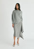 Draped Knitted Skirt in Grey Front