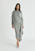 Draped Knitted Skirt in Grey Front