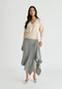 Draped Knitted Skirt in Grey Front