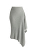 Draped Knitted Skirt in Grey Cutout