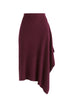 Draped Knitted Skirt in Midnight Plum Cutout