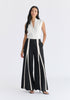 Draped Collar Knit Waistcoat in White Front