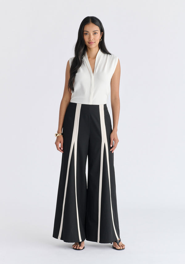 Draped Collar Knit Waistcoat in White Front