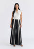 Draped Collar Knit Waistcoat in White Front