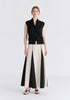 Draped Collar Knit Waistcoat in Black Front