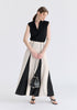 Draped Collar Knit Waistcoat in Black Front
