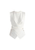 Crew Neck Wrap Front Knit Top