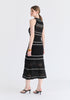 Contrast Detail Pointelle Knitted Dress in Black Back