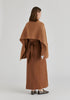 Ribbed Scarf Wrap with Front Pockets in Camel Back