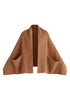Ribbed Scarf Wrap with Front Pockets in Camel Cutout