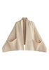 Ribbed Scarf Wrap with Front Pockets in Cream Cutout