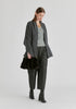 Ribbed Scarf Wrap with Front Pockets in Dark Grey Side