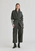 Ribbed Scarf Wrap with Front Pockets in Dark Grey Front