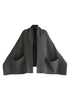 Ribbed Scarf Wrap with Front Pockets in Dark Grey Cutout