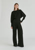 Ribbed Batwing Sleeve Knit Top with Fitted Waist