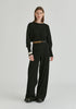 Ribbed Batwing Sleeve Knit Top with Fitted Waist