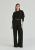 Ribbed Trousers with Wide Waistband