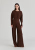 Ribbed Trousers with Wide Waistband