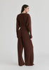 Ribbed Trousers with Wide Waistband