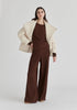 Ribbed Trousers with Wide Waistband
