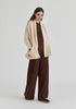 Ribbed Trousers with Wide Waistband