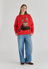 Christmas Jumper with Cat and Baubles in Red Front