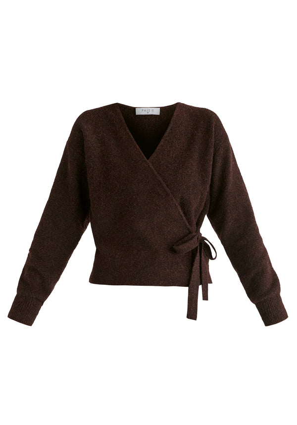 Fuzzy Knit Wrap Jumper