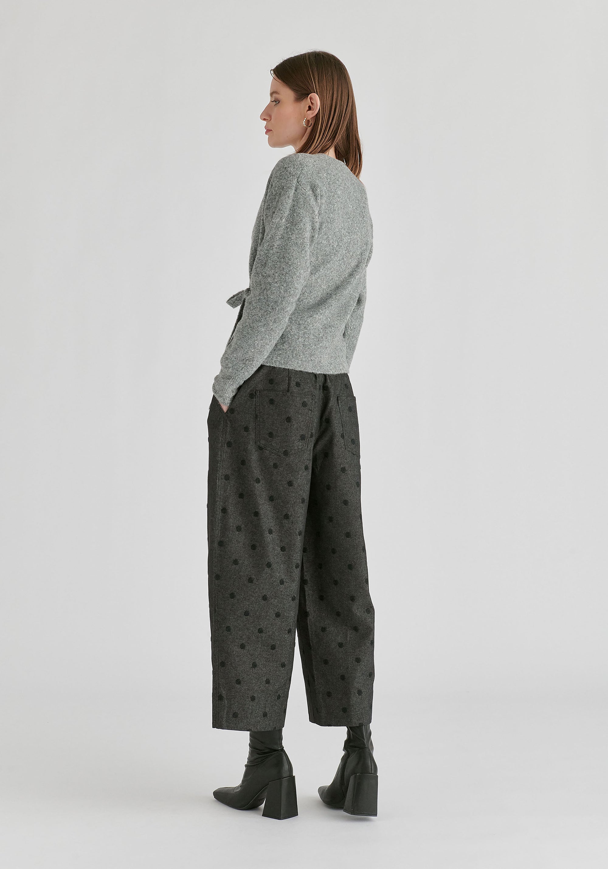 Fuzzy Knit Wrap Jumper