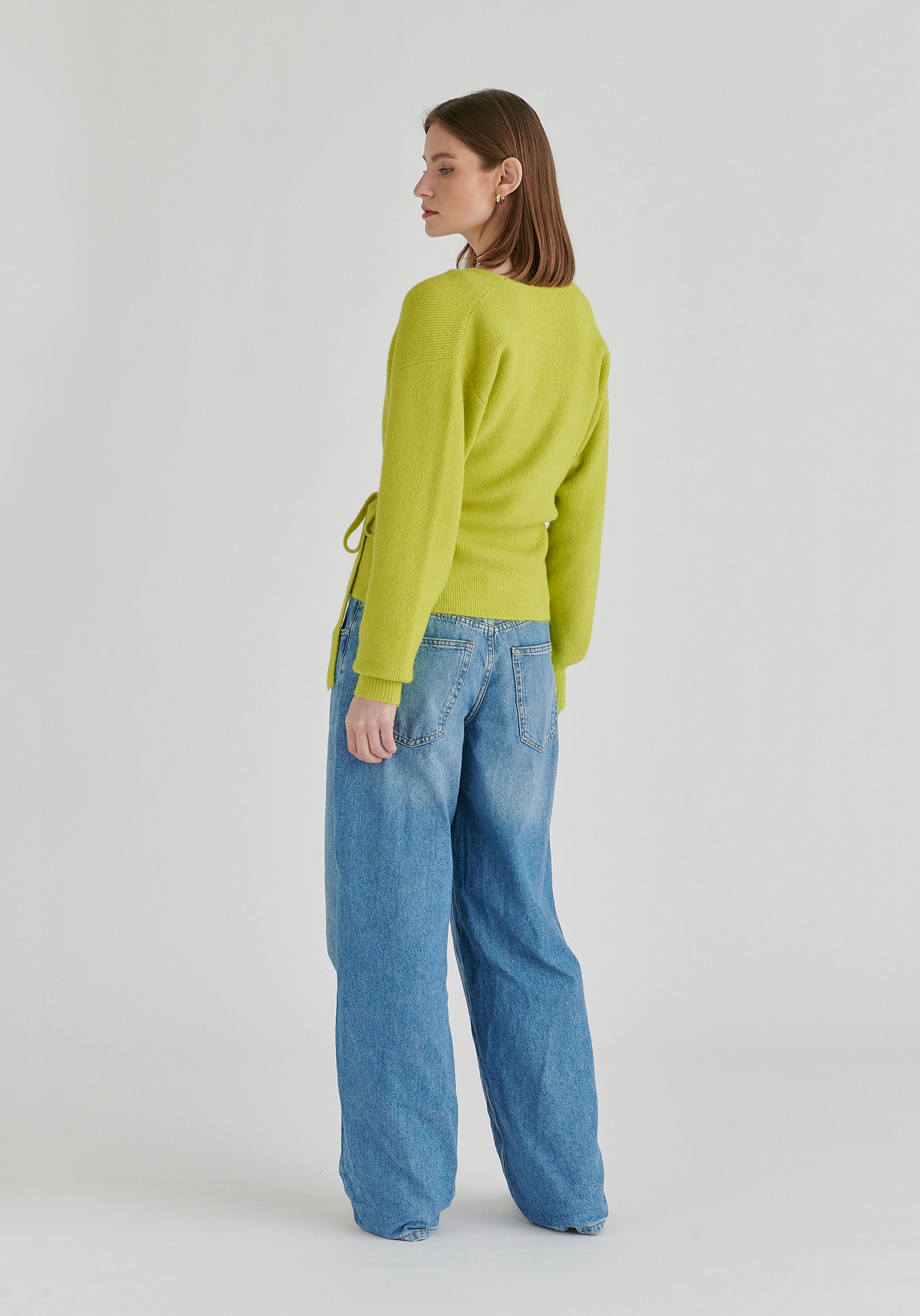 Fuzzy Knit Wrap Jumper