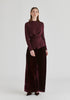 Wrap Front Knit Top with Mock Neck and Button Detail